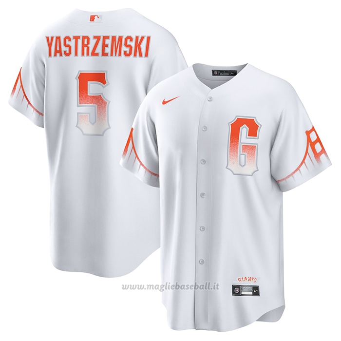 Maglia Baseball Uomo San Francisco Giants Mike Yastrzemski 2021 City Connect Replica Bianco